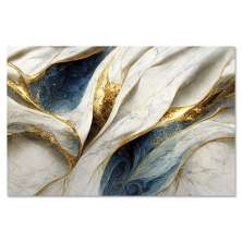 Quadro Decorativo Abstrato Marmorizado Ondas, Tela em Canvas na Horizontal ideal para ambiente de Sala de estar, jantar, reuniões, Quarto e Hall de entrada