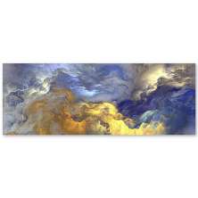 Quadro Decorativo Abstrato Nuvens, Tela em Canvas na Horizontal ideal para ambiente de Sala de estar, jantar, reuniões, Quarto e Hall de entrada