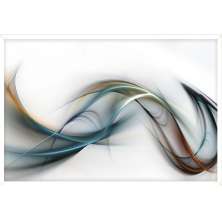Quadro Decorativo Abstrato com Moldura Caixa, na posição Horizontal, ideal para ambiente de Sala, Quarto e Hall (Moldura Branca, 100x50 cm)