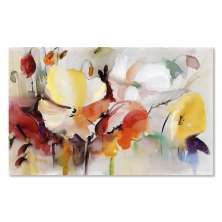 Quadro Decorativo Floral Aquarelado, Tela em Canvas na Horizontal ideal para ambiente de Sala de estar, jantar, reuniões, Quarto e Hall de entrada (100x70cm)