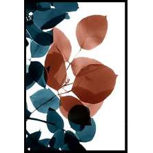 Quadro Decorativo Floral Contemporaneo Raio X com Moldura Caixa, na posição Horizontal, ideal para ambiente de Sala, Quarto e Hall