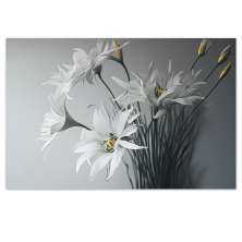 Quadro Decorativo Floral Pintura, Tela em Canvas na Horizontal ideal para ambiente de Sala de estar, jantar, reuniões, Quarto e Hall de entrada