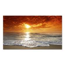 Quadro Decorativo Paisagem Por do Sol Praia, Tela em Canvas na Horizontal ideal para ambiente de Sala de estar, jantar, reuniões, Quarto e Hall de entrada