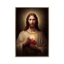 Quadro Decorativo Religioso Cristo com Moldura Caixa de 3cm de Profundidade, na posição Vertical, ideal para ambiente de Sala, Quarto e Hall de Entrada
