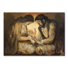 Quadro Decorativo Religioso Nascimento, Tela em Canvas na Horizontal ideal para ambiente de Sala de estar, jantar, reuniões, Quarto e Hall de entrada