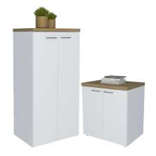 Conjunto Balcão e Armário Gelsenkirchen Olmo Branco