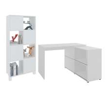 Conjunto Escrivaninha e Armário Aachen Branco