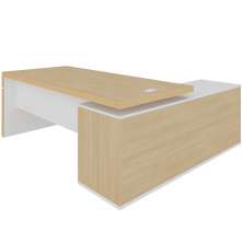 Mesa de Escritório em L Diretoria Connect Carvalho/Branco