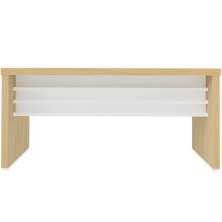 Mesa para Escritório Tamburato com Tampo Sapatas e Travessas Carvalho/Branco