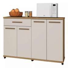 Balcão de Cozinha Campinas 4 Portas 1 Gaveta Cinamomo Off White