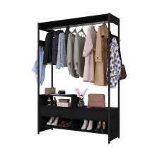 Closet Madrid 2 Nichos Arte Moveis Preto