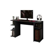Escrivaninha Gamer com Nichos Arte Moveis Preto