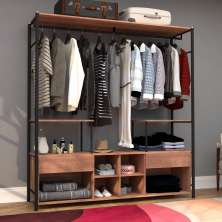 Guarda Roupa Casal Industrial Preto/Demolição Tama