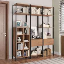 Guarda Roupa Closet Modulado 3 Peças Estilo Industrial Oxford Preto/Demolição - Artefamol