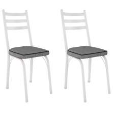 Kit 2 Cadeiras para Cozinha Tubular D-13 Nara de Aço Branco/Andorinha