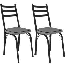 Kit 2 Cadeiras para Cozinha Tubular D-13 Nara de Aço Preto/Andorinha