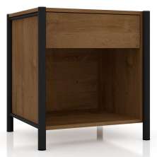 Mesa de Cabeceira 1 Gaveta Viena Preto/Demolição - Artefamol