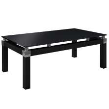 Mesa de Centro para Sala de Estar Tampo de Vidro Malva Preto - Artefamol