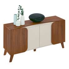 Buffet 4 Portas e 2 Prateleiras Pisa Off White Cedro