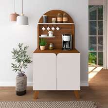 Cantinho do Café Viena Com 2 Portas e Suporte Cedro / Off White