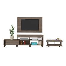 Conjunto Rack com Painel e Mesa de Centro Mildura Canela
