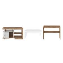 Conjunto Sala de Estar Completa Acra Rustico Branco