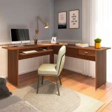 Escrivaninha Mesa Para Escritório em L Cannes Cedro
