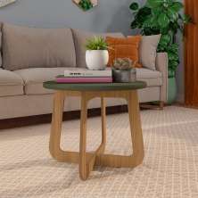 Mesa de Centro Jasmin 100% MDF Menta / Carvalho