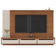 Painel Ripado para TVs de 75' Mallet Cinamomo Off White