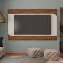 Painel TV 86" Elegance Cedro / Off White