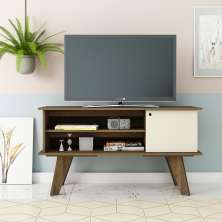 Rack Frank Marrom e Off White 120 cm