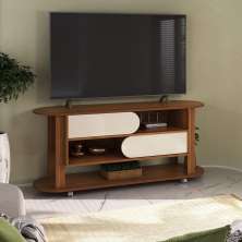 Rack Mundi Tv 65" 2 Portas 2 Prateleiras Cedro / Off White
