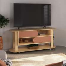 Rack Mundi Tv 65" 2 Portas 2 Prateleiras Naturale / Terracota