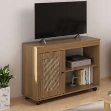 Rack Sala Tv 42" Sampa 2 Nichos Porta e Prateleiras Carvalho