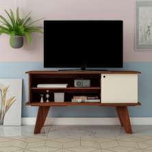 Rack Tv 50" 2 Prateleiras Frank Cedro / Off White