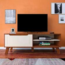 Rack de Sala TV Lotus Amêndoa - Off White