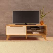 Rack de Sala TV Lotus Carvalho - Off White