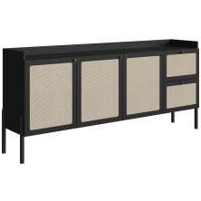 Aparador Balcao Buffet 183 CM Pes Madeira 27935 Oslo Nero Artesano