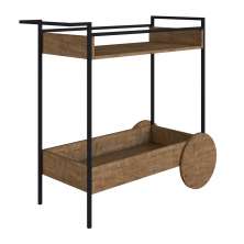 Aparador Bar Com Rodas Decorativas Steel Quadra 27853 Vermont Preto Fosco Artesano