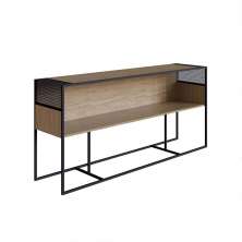 Aparador York Com Nicho 160cm Estrutura Preto Fosco - Hanover