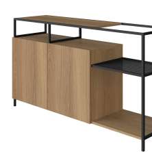 Buffet Bar Dinâmico York 135cm Estrutura Preto Fosco - Hanover