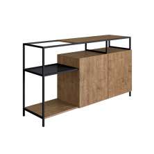 Buffet Bar Dinâmico York 135cm Estrutura Preto Fosco - Vermont