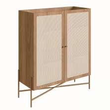 Buffet Bar Oslo 2 PT Hanover e Dourado 110 cm