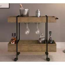 Carrinho Bar Com Rodizios 27813 Linha Complementos Preto Vermont Artesano