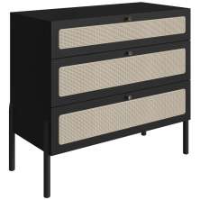 Comoda 3 Gv Corrediças Telesc Pes Madeira 27934 Oslo Nero Artesano