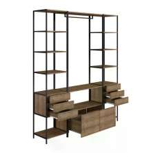 Conjunto Estantes Para Closet Steel Quadra 27802 Vermont Preto Fosco Artesano