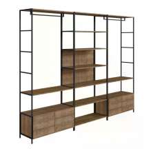 Conjunto Estantes Para Closet Steel Quadra 27803 Vermont Preto Fosco Artesano