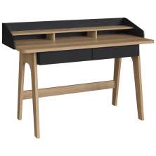 Escrivaninha 2 Gavetas 139 cm 27999 Hanover Nero Artesano
