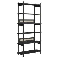 Estante 180 CM 6 Prateleiras Pes Madeira Oslo 27965 Nero Artesano