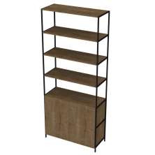 Estante Livreiro Multiuso Steel Quadra 2 Portas Vermont/Preto - Artesano